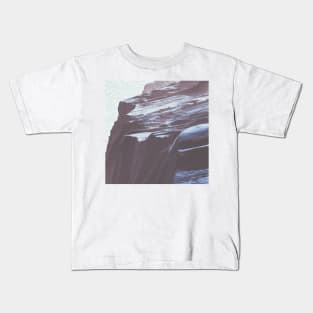 Blue Grey Mountains Oil Effects 4 Kids T-Shirt